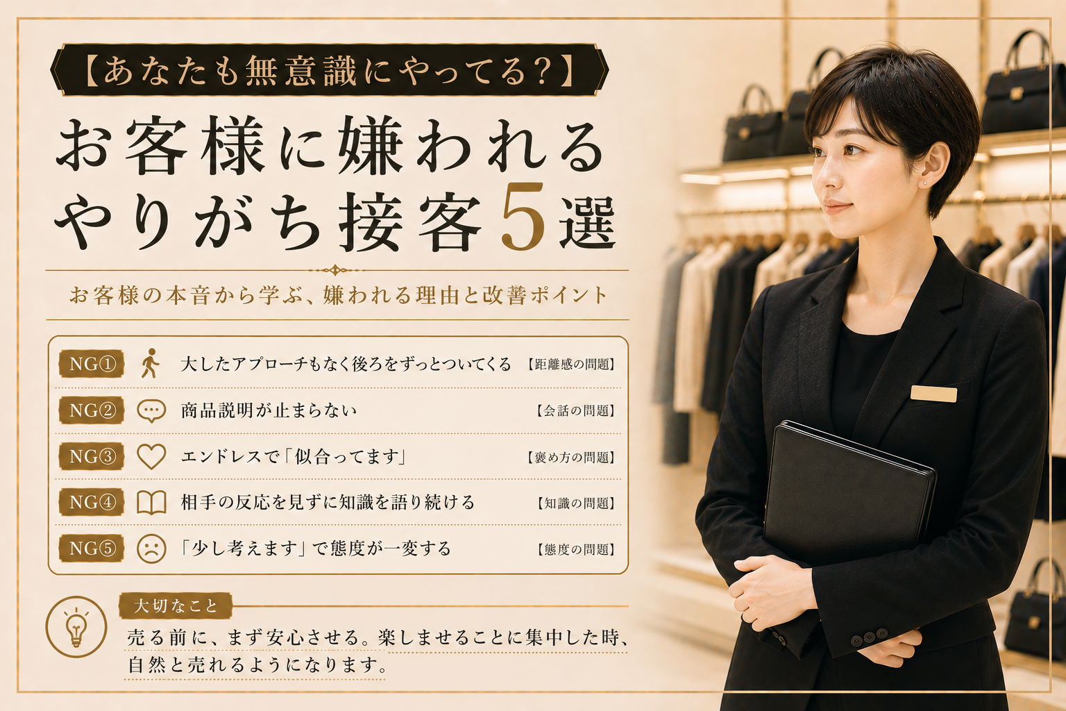 お客様に嫌われるやりがち接客5選